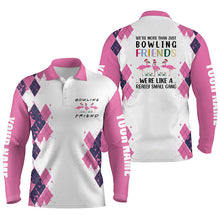Load image into Gallery viewer, Bowling shirts for men custom name we're more than just bowling friends flamingo, funny bowl gifts NQS4424