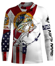 Load image into Gallery viewer, Florida and American flag Bass Fishing Men's Performance Fishing Shirts, Personalized gifts FSD3244