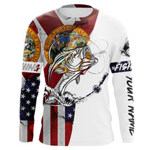 Load image into Gallery viewer, Florida and American flag Bass Fishing Men's Performance Fishing Shirts, Personalized gifts FSD3244