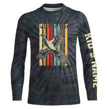 Load image into Gallery viewer, Pheasant Hunting Retro tie dye Custom Name T-shirt, Long sleeve, Hoodie for Upland game Hunters FSD3937