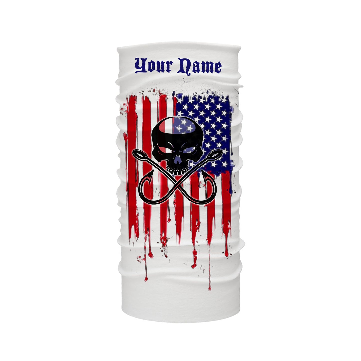 Fishing Hooks Skull Fish Reaper American Flag UV Protection Shirts, Patriotic Fishing Apparel - Personalized Gifts FSD2258