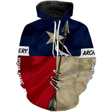 Load image into Gallery viewer, Archery TX Texas flag custom Name All over printed Shirt, Hoodie - Personalized Archers Gifts FSD3093