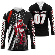 Load image into Gallery viewer, Custom motocross jersey American kid&adult UPF30+ red dirt bike racing off-road motorcycle shirt| NMS879