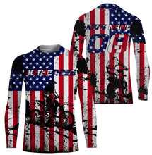 Load image into Gallery viewer, American Flag Motocross Jersey Personalized UPF30+ Adult&Kid Patriotic MX Racing Motorcycle Jersey| NMS720