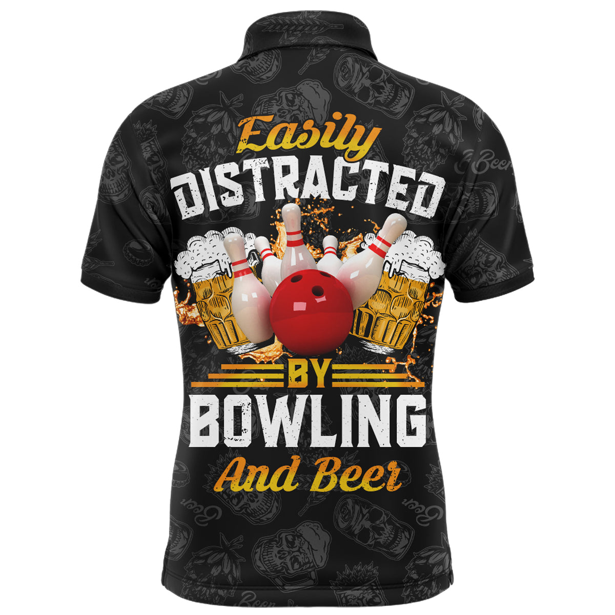 Funny Bowling Shirt for Men, Custom Name Strike Blue Polo Bowling Shir –  ChipteeAmz