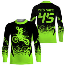 Load image into Gallery viewer, MX Racing Jersey Personalized Motocross UPF30+ Adult&Kid Green Dirt Bike Riders Off-road Motorcycle| NMS676