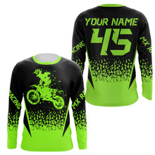 Load image into Gallery viewer, MX Racing Jersey Personalized Motocross UPF30+ Adult&Kid Green Dirt Bike Riders Off-road Motorcycle| NMS676
