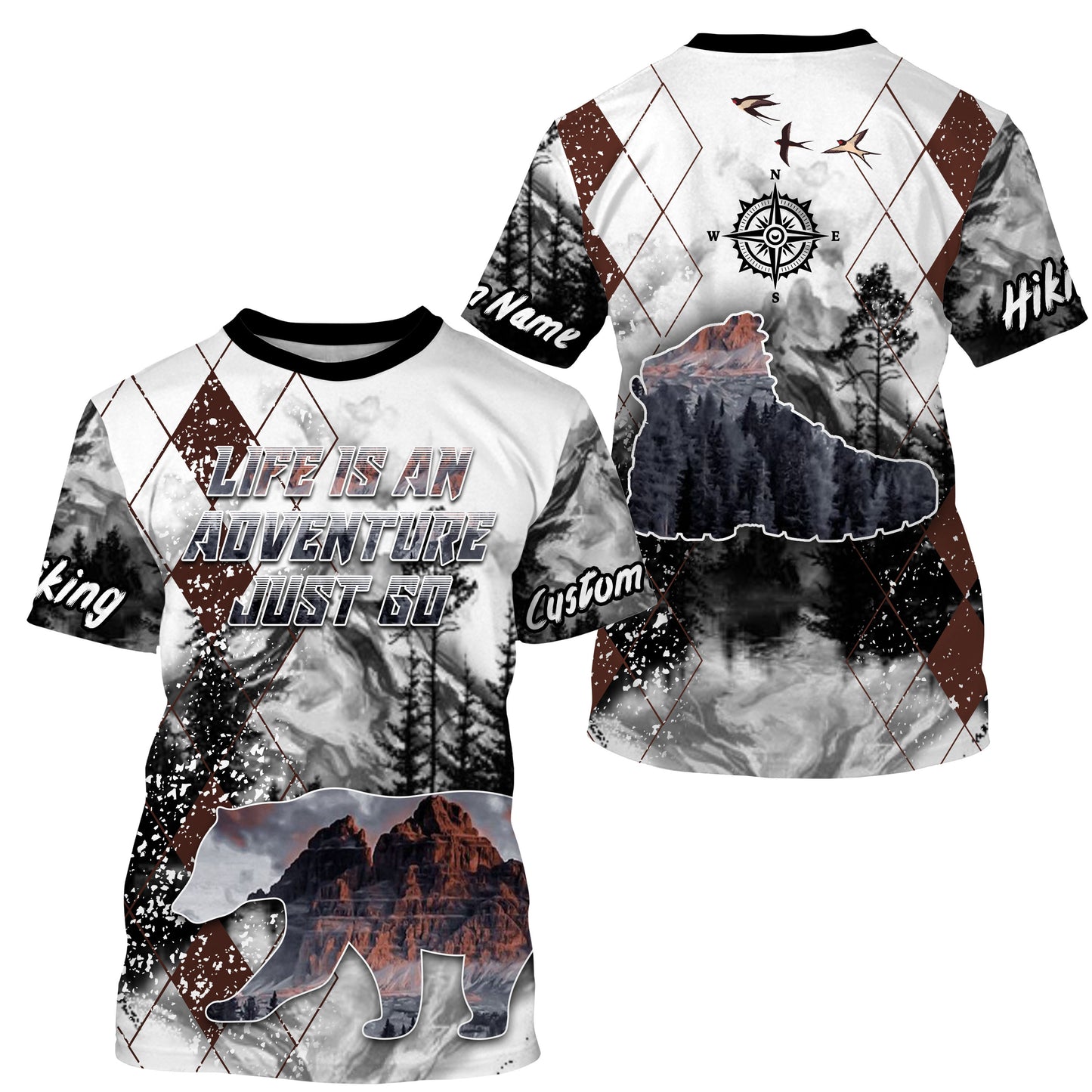 Personalized Hiking Shirt Life Is An Adventure I Love Hiking Tshirt Hike Jersey for Hikers, Man, Father| SP18