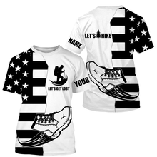 Load image into Gallery viewer, Let’s Hike American Black Flag Personalized Shirts UPF 30+ Patriotic Hiking Long Sleeve Hiker Shirt for Men SP9