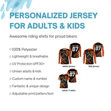 Load image into Gallery viewer, Xtreme Motocross kid&adult custom UV orange MX jersey biker racing shirt motorcycle long sleeves PDT224
