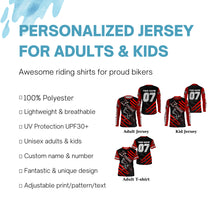 Load image into Gallery viewer, Xtreme Motocross kid&adult custom UV red MX jersey biker racing shirt motorcycle long sleeves PDT225