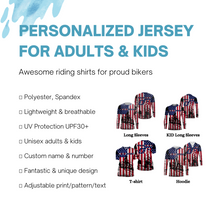 Load image into Gallery viewer, American Flag Motocross Jersey Personalized UPF30+ Adult&Kid Patriotic MX Racing Motorcycle Jersey| NMS720