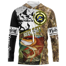 Load image into Gallery viewer, Redfish fishing camo custom name with funny Redfish angry ChipteeAmz's art UV protection shirts AT018
