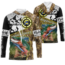 Load image into Gallery viewer, Trout fishing custom name with funny Trout ChipteeAmz's art UV protection shirts AT009