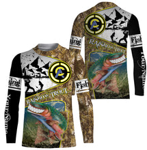 Load image into Gallery viewer, Trout fishing custom name with funny Trout ChipteeAmz's art UV protection shirts AT009