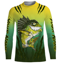 Load image into Gallery viewer, Largemouth Bass fishing custom name with angry bass ChipteeAmz's art UV protection shirts AT023