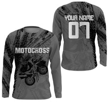 Load image into Gallery viewer, Tire Track Motocross Jersey Personalized UPF30+ Kid&Adult Riders Shirt Dirt Bike Racing Off-road Motorcycle| NMS627