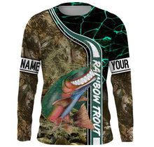 Load image into Gallery viewer, Rainbow trout fishing custom name with ChipteeAmz's art UV protection shirts AT022