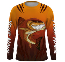 Load image into Gallery viewer, Redfish puppy drum fishing art custom name with angry redfish ChipteeAmz's art UV protection shirts AT030