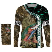 Load image into Gallery viewer, Rainbow trout fishing custom name with ChipteeAmz's art UV protection shirts AT022