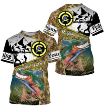 Load image into Gallery viewer, Trout fishing custom name with funny Trout ChipteeAmz's art UV protection shirts AT009