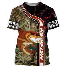 Load image into Gallery viewer, Redfish puppy drum fishing custom name with ChipteeAmz's art UV protection shirts AT021