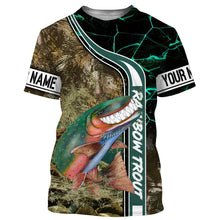 Load image into Gallery viewer, Rainbow trout fishing custom name with ChipteeAmz's art UV protection shirts AT022