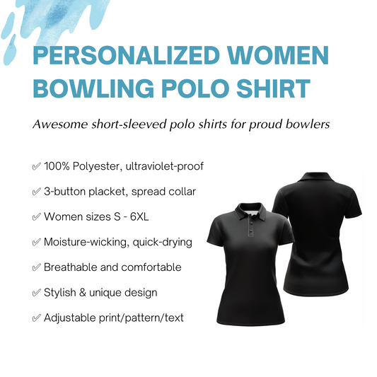 Custom Bowling Polo Shirt For Women Seamless Pattern Pink Bowling Jersey Ladies Bowling Team Shirt BDT102
