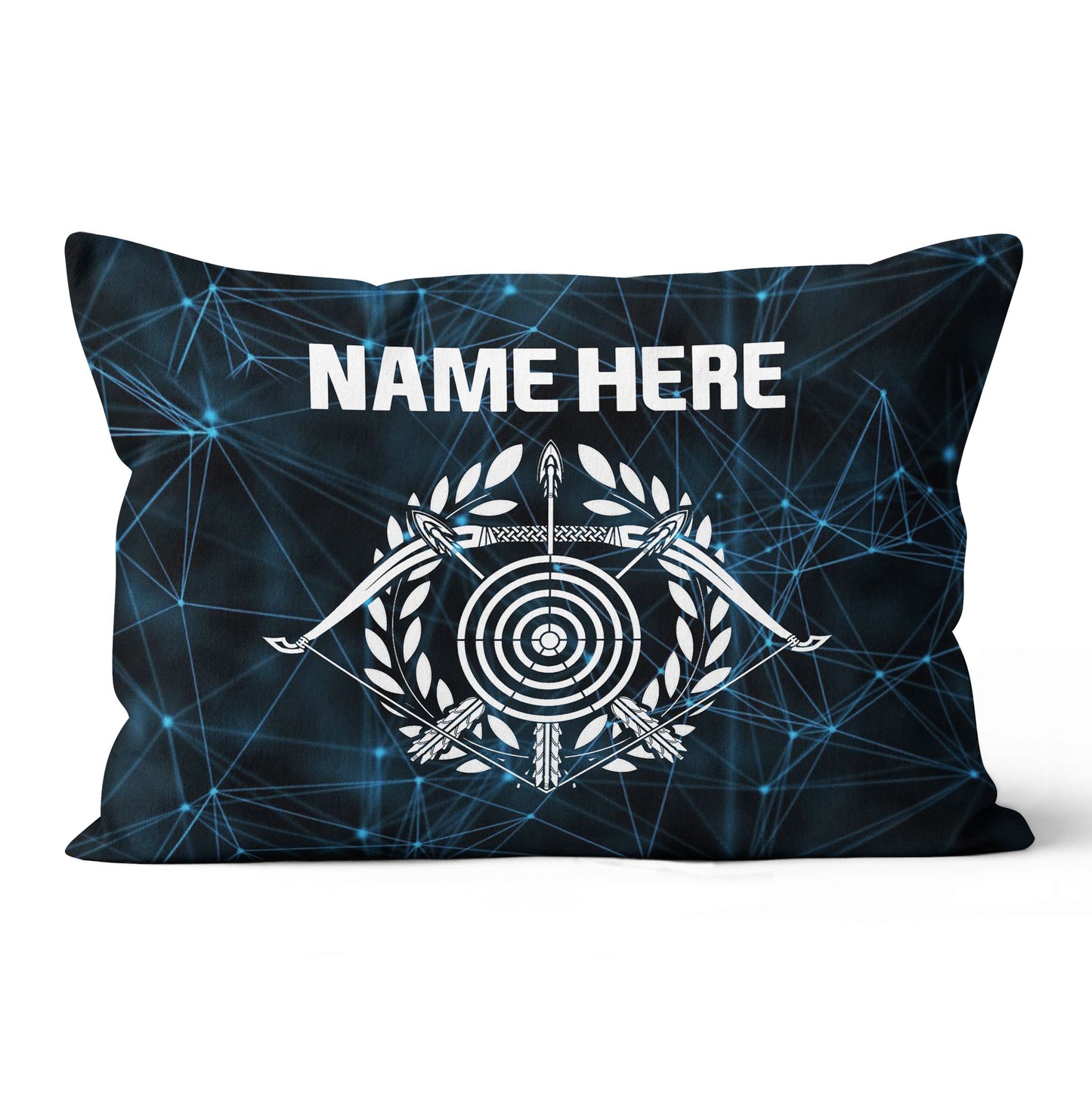 Personalized Blue 3D Target Archery Throw Pillow Gift For Archery Lovers VHM0933