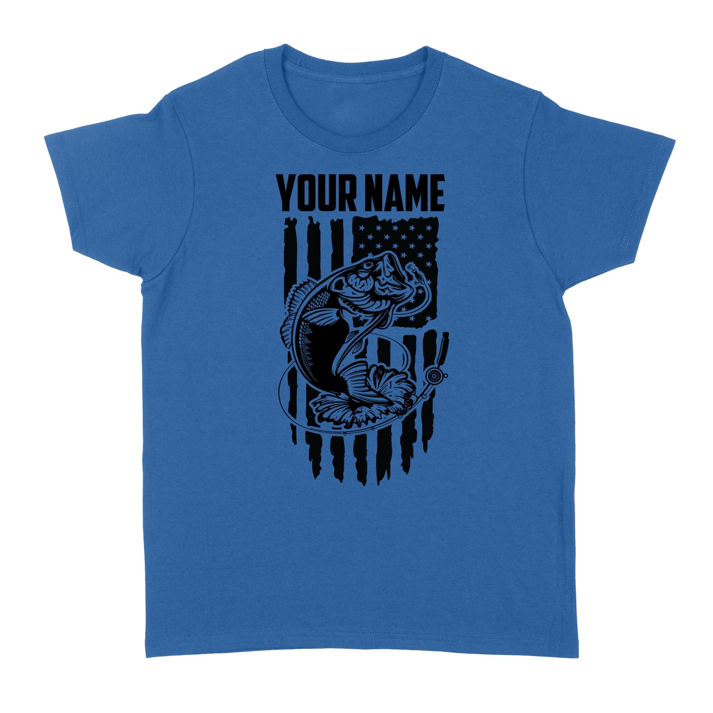 Largemouth bass fishing US American flag personalized patriot shirt D01 NQS1310 - Standard Women's T-shirt