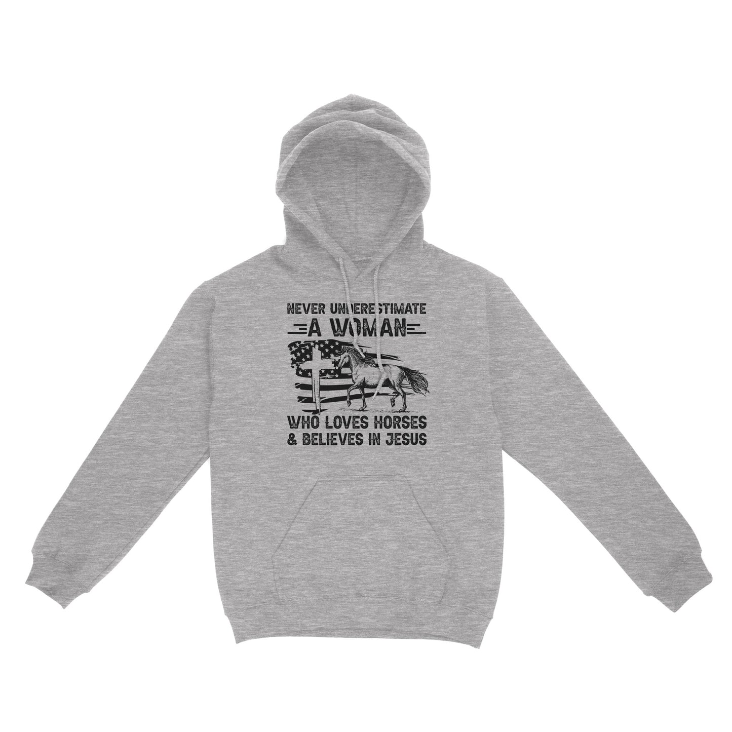 Never underestimate a woman who loves horses and believes in Jesus, horse gifts for girls D03 NQS2680 - Standard Hoodie