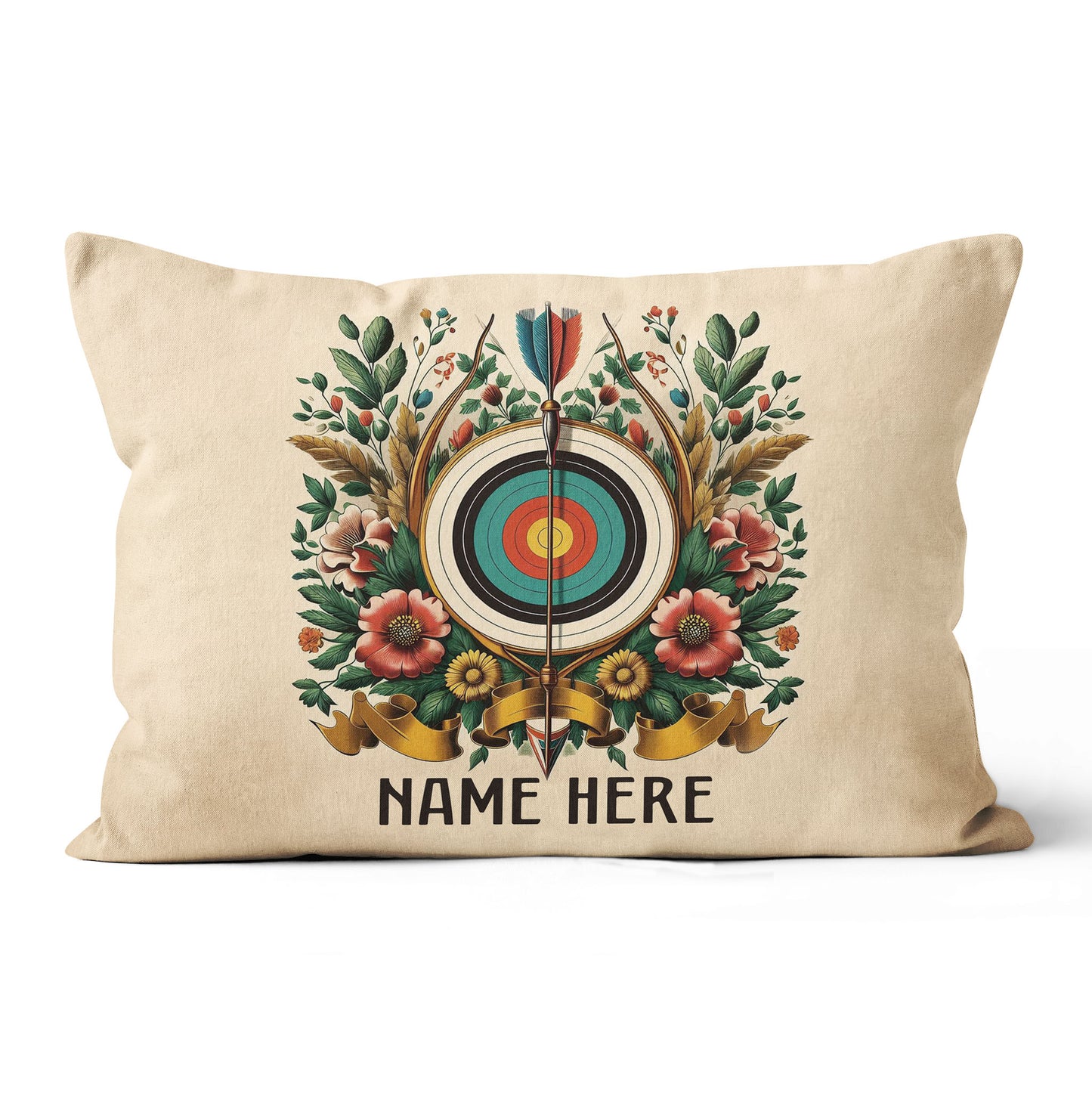 Customized Archery Target With Flowers Pillow Archery Pillows Decorative TDM0847