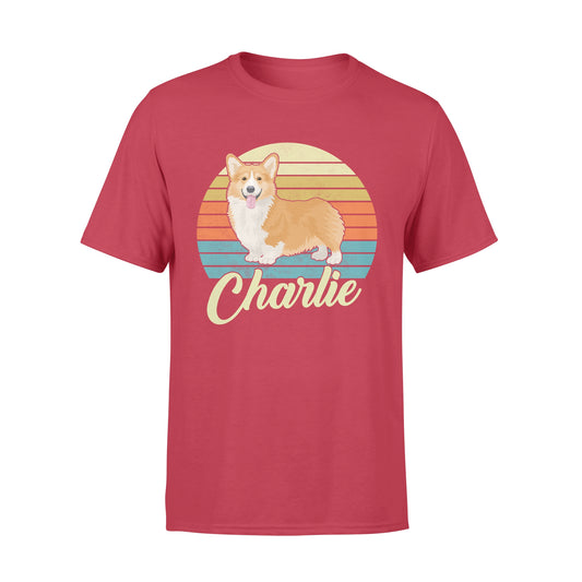 Custom name awesome Corgi 1970s vintage retro personalized gift - Standard T-shirt
