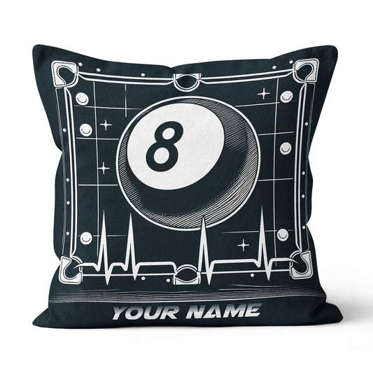 Funny 8 Ball Pool Billiards Games Custom Black Pillows, Billiard Gifts TDM0819