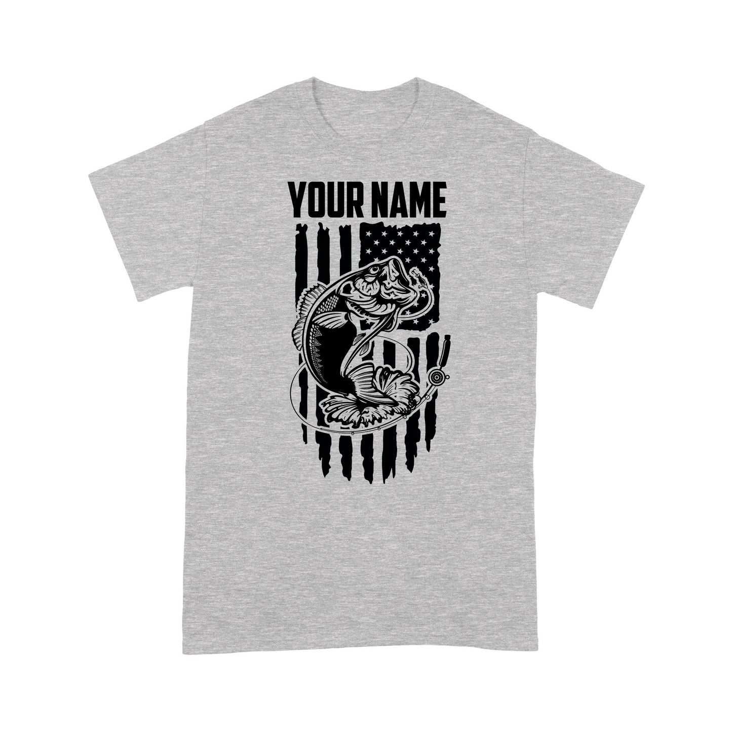 Largemouth bass fishing US American flag personalized patriot shirt D01 NQS1310- Standard T-shirt