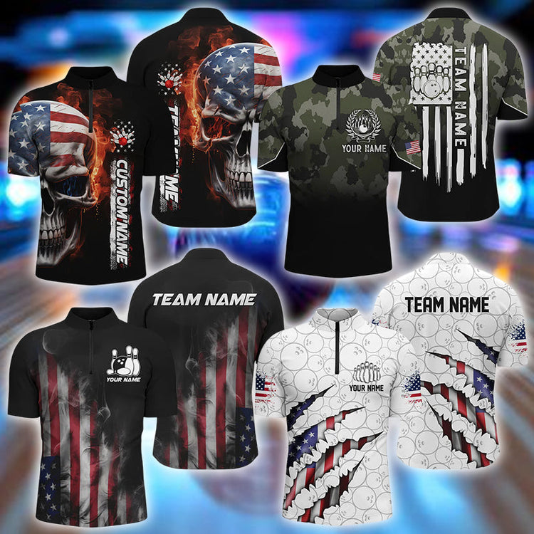 american flag bowling shirt 