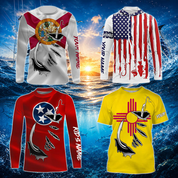 usa flag fishing shirt