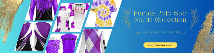 purple polo golf shirt