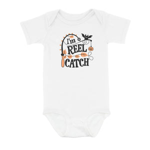 Cute Halloween Infant Fishing Shirt I'M Reel Catch Baby Onesie Newborn Outfits Bodysuit IPHW7136