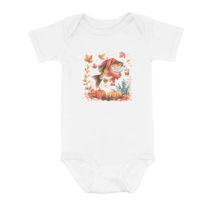 Cute Fish Enjoy The Autumn Fall Fishing Infant Fishing Shirts, Thanksgiving Baby Onesie IPHW7148