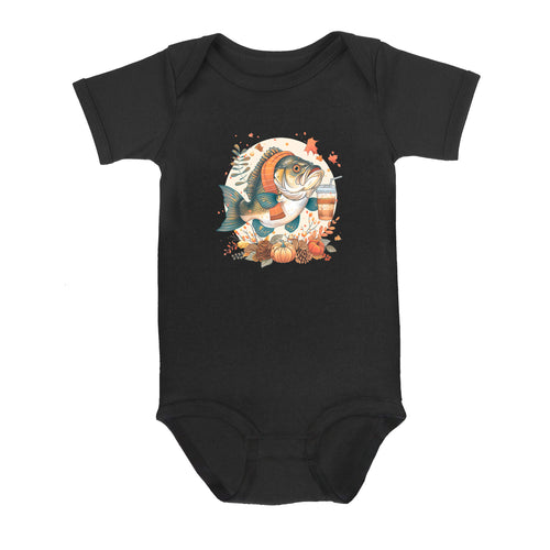 Cute Fish Enjoy The Autumn Fall Fishing Infant Fishing Shirts, Thanksgiving Baby Onesie IPHW7153