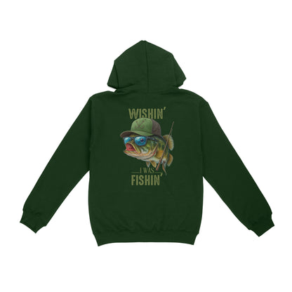 Funny Fishing Shirt Wishin' I Was Fishin Custom Name funny Bass fishing Hoodie D03 NQS9898