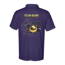 Load image into Gallery viewer, Personalized Gold Bowling Performance Polo Shirts Custom Bowling Team League Jerseys D02 NQS9877