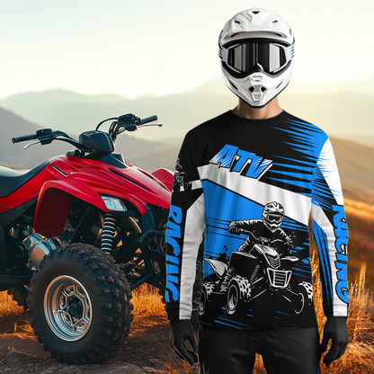 Custom Blue ATV Motocross Jersey for Adult Kids Youth Quad Dirt Bike Racing Shirt For Men Women NHN001