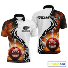 Load image into Gallery viewer, Flaming Angry Bowling Shirts Custom for Men Women Team Bowling Polo Shirts &amp; 1/4 Zip MBL93