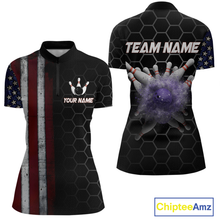 Load image into Gallery viewer, Custom American Bowling Quarter-Zip Shirt Patriotic Bowling Jersey for Men Women QZT683