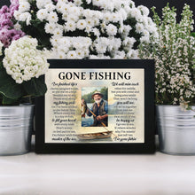 Load image into Gallery viewer, Gone Fishing Memorial Shadow Box, Gone Fishing in Heaven, Fishing in Memory Loss of Loved One TND6