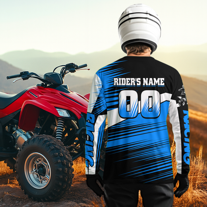 Custom Blue ATV Motocross Jersey for Adult Kids Youth Quad Dirt Bike Racing Shirt For Men Women NHN001