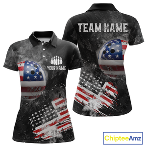 Custom American Flag Bowling Shirts Men Women Team Patriotic Bowling Jersey MBL84
