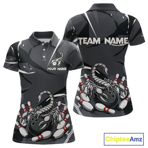 Custom Scorpio Zodiac Bowling Women Bowling Shirt Polo & Quarter-Zip Bowling Team Jerseys HNT59